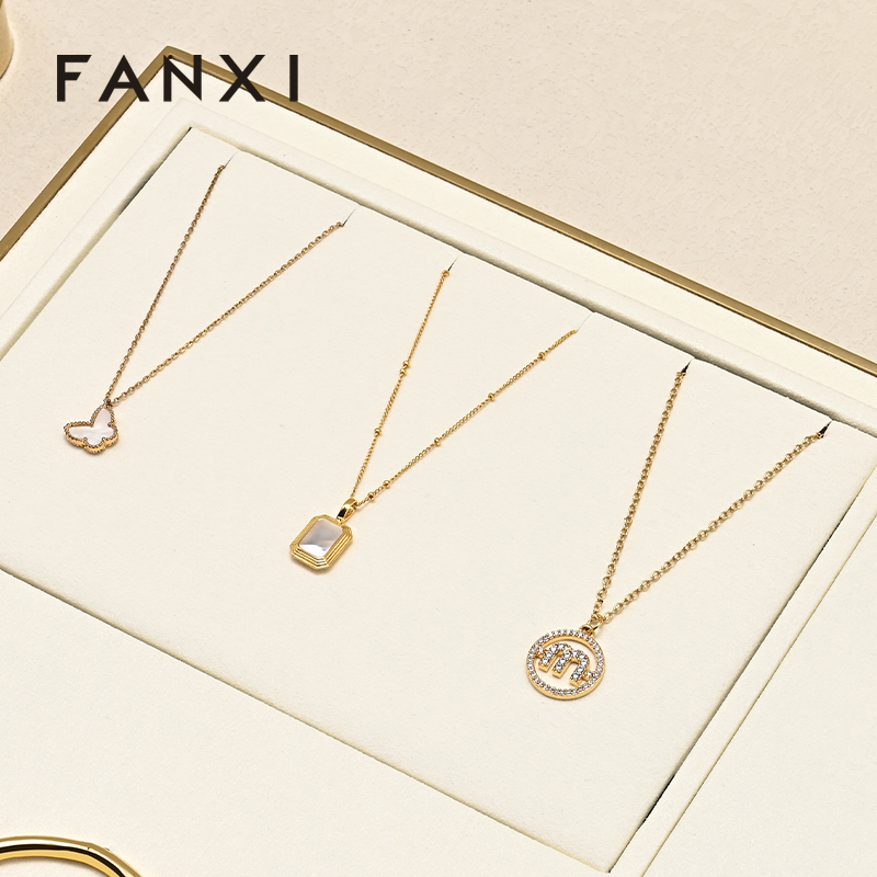 FANXI new arrival Beige metal luxury jewellery display