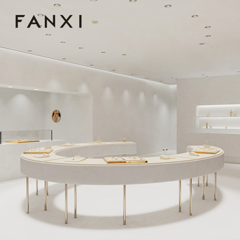 FANXI new arrival Beige metal luxury jewellery display