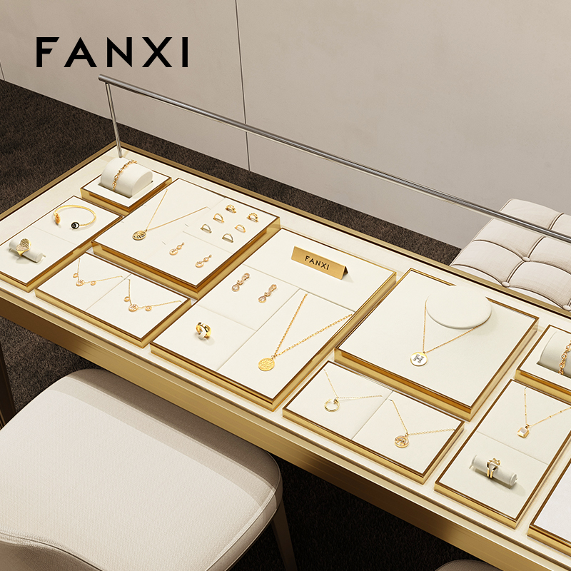 FANXI wholesale Beige Microfiber jewelry organizer