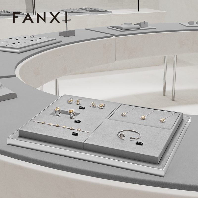 FANXI high end Grey Microfiber earring display