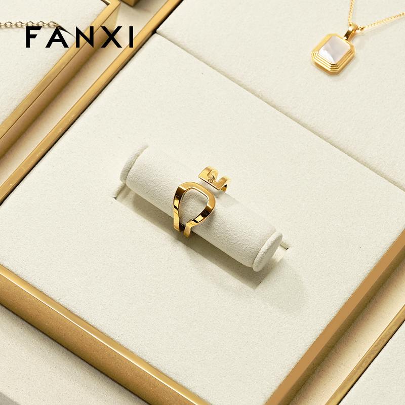 FANXI wholesale Beige Microfiber jewelry organizer