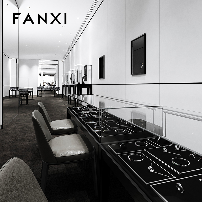 FANXI fashion Black metal luxury jewellery display