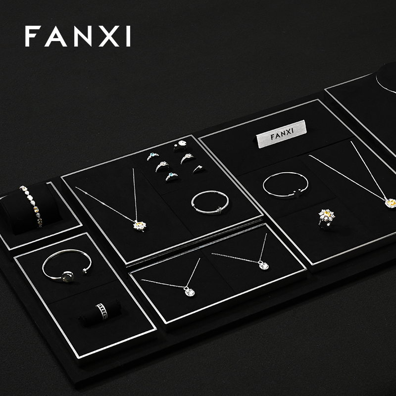FANXI fashion Black metal luxury jewellery display