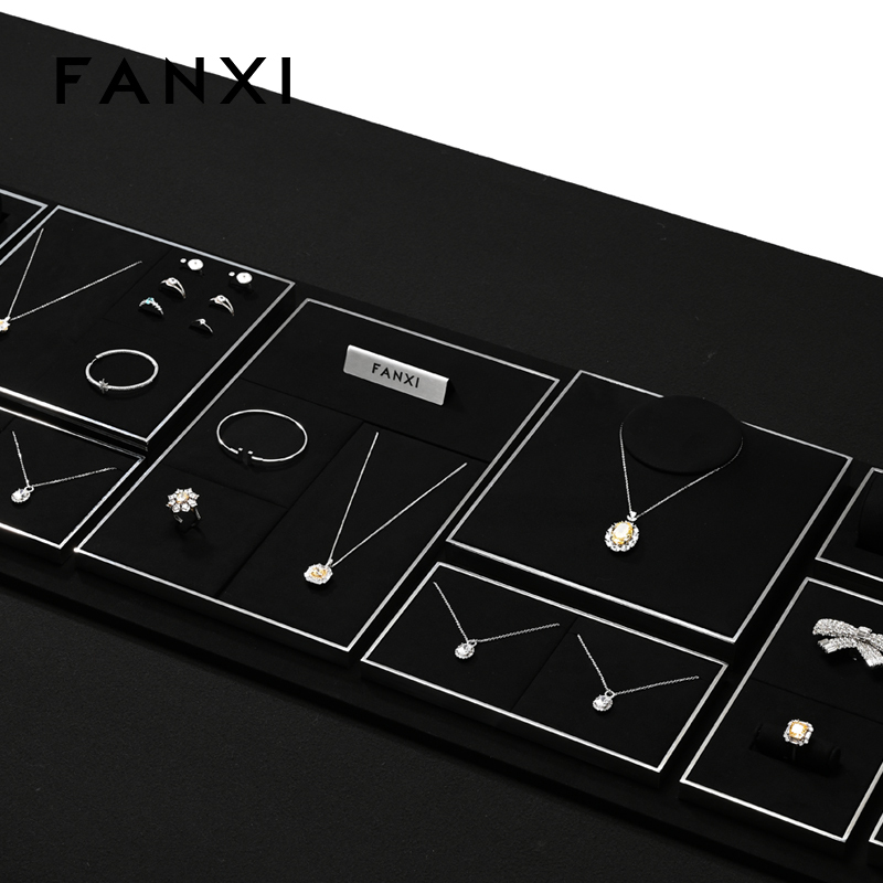 FANXI fashion Black metal luxury jewellery display