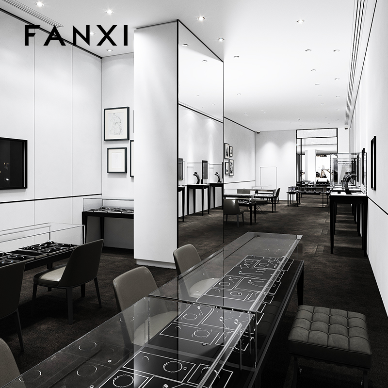 FANXI fashion Black metal luxury jewellery display
