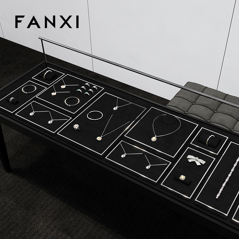 FANXI fashion Black metal luxury jewellery display