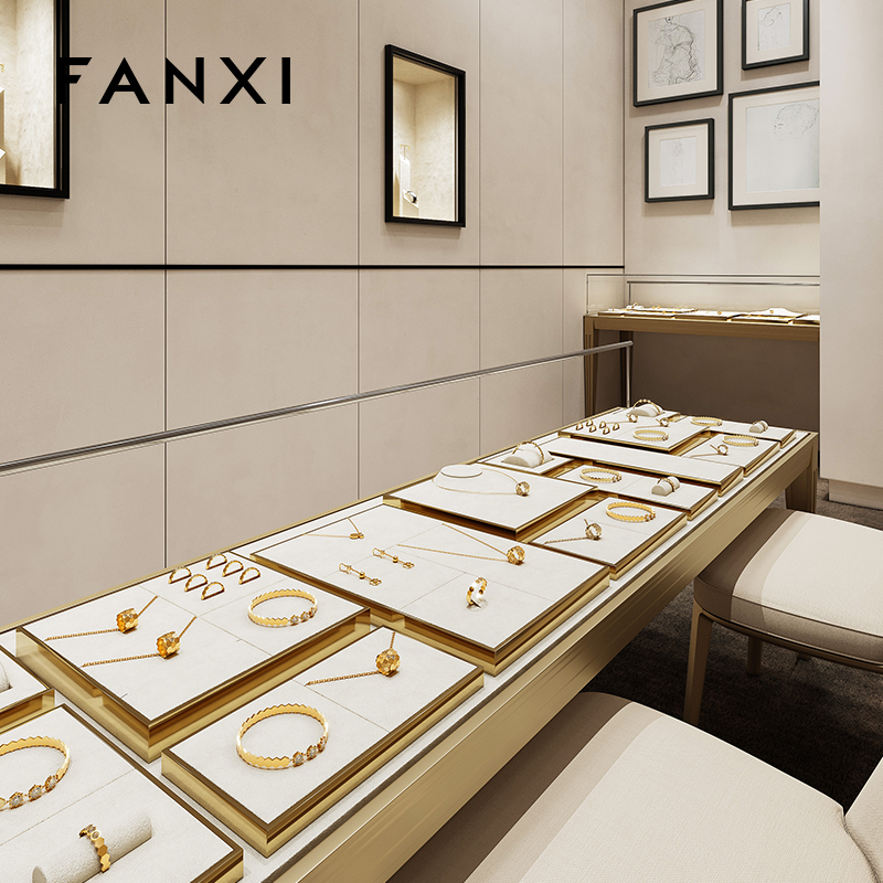 FANXI wholesale Beige Microfiber jewelry organizer