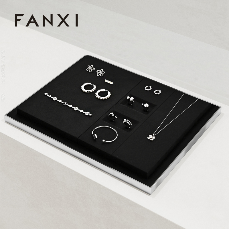 FANXI Hot sale Black metal luxury jewellery display
