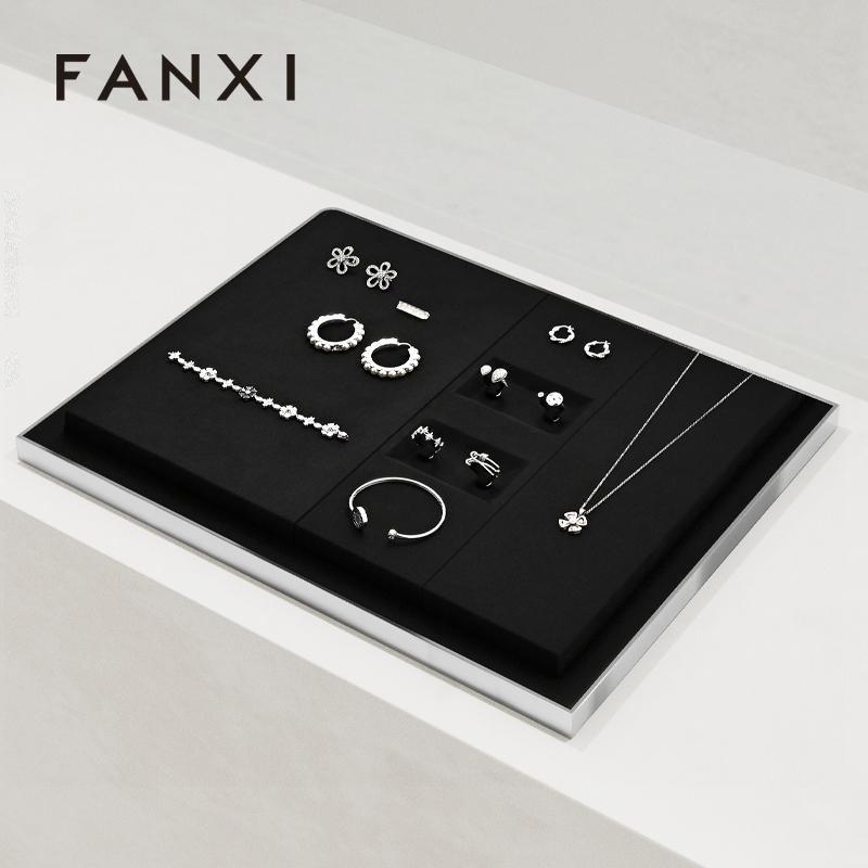 FANXI Hot sale Black metal luxury jewellery display