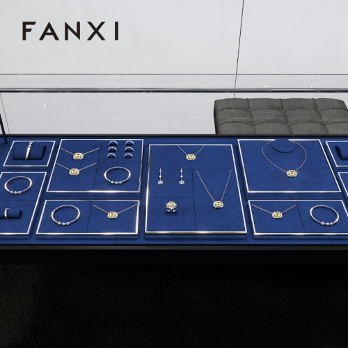 FANXI Custom Blue microfiber luxury jewellery display