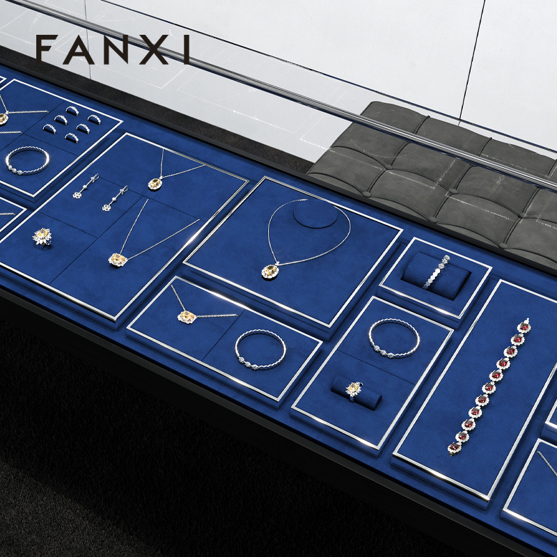FANXI Custom Blue microfiber luxury jewellery display