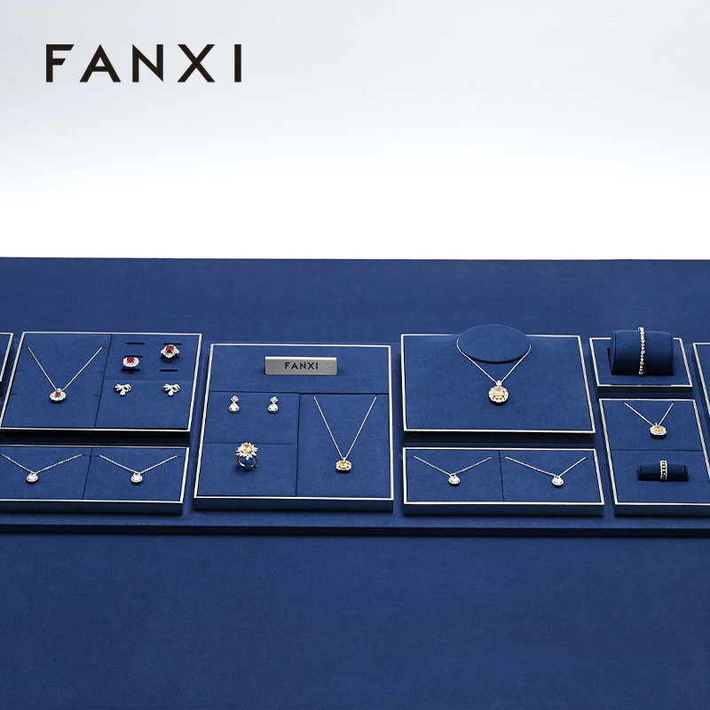 FANXI Custom Blue microfiber luxury jewellery display