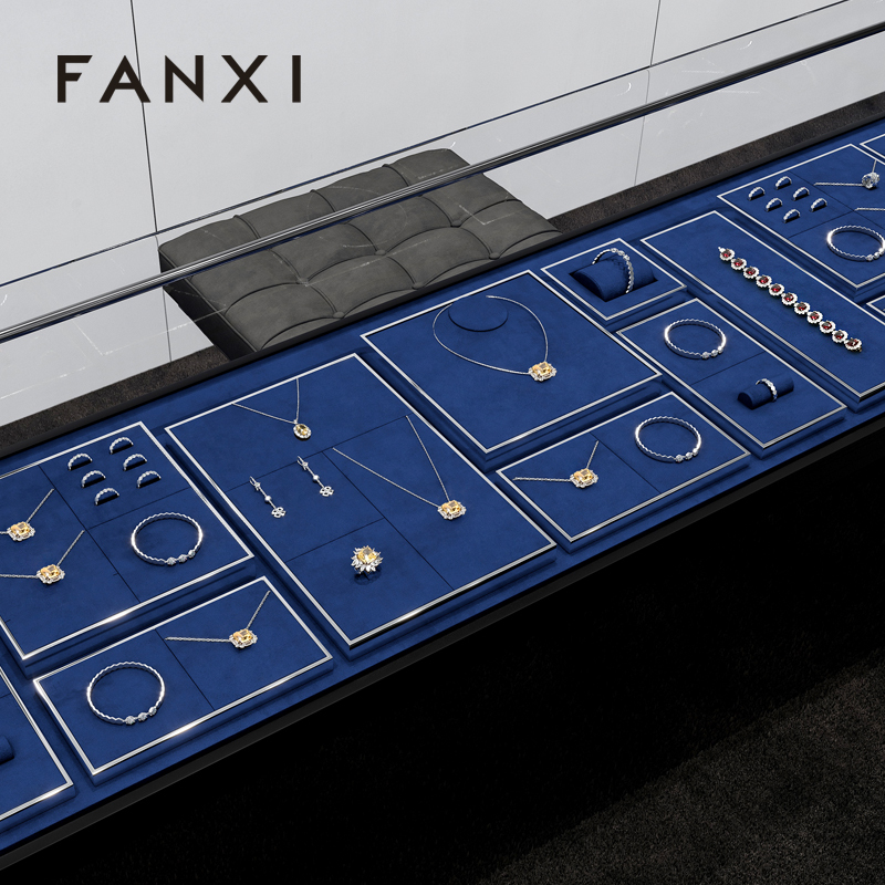 FANXI Custom Blue microfiber luxury jewellery display