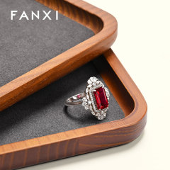 Solid wooden jewellery ring display jewelry tray