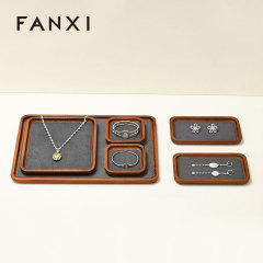 Solid wooden jewellery ring display jewelry tray