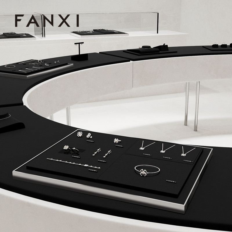 FANXI Hot sale Black metal luxury jewellery display