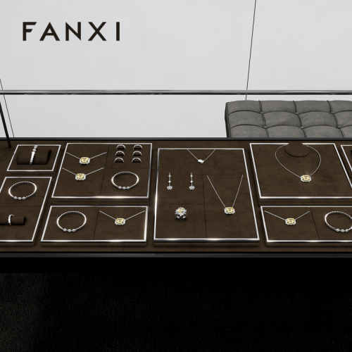 FANXI New arrival Coffee color metal Jewelry Display