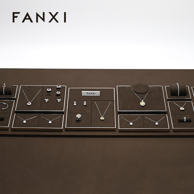 FANXI New arrival Coffee color metal Jewelry Display