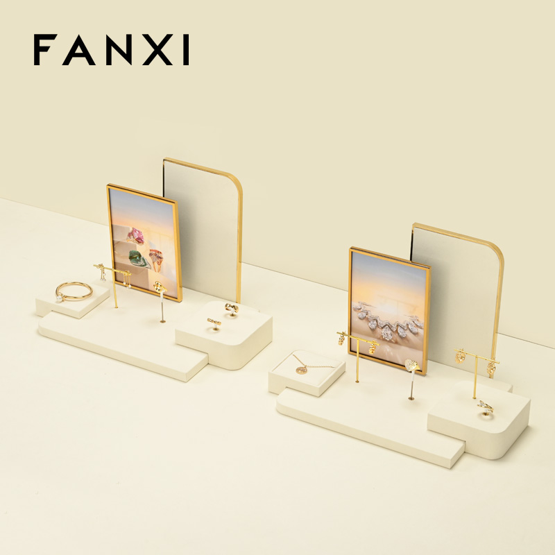 FANXI New arrival Beige Microfiber Jewelry display set
