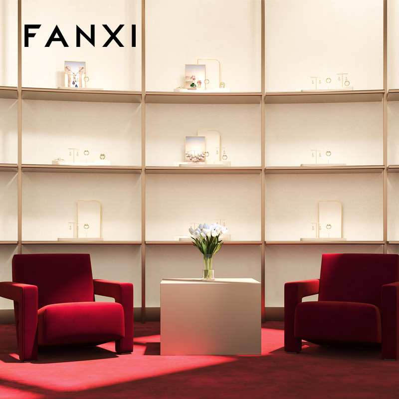 FANXI New arrival Beige Microfiber Jewelry display set