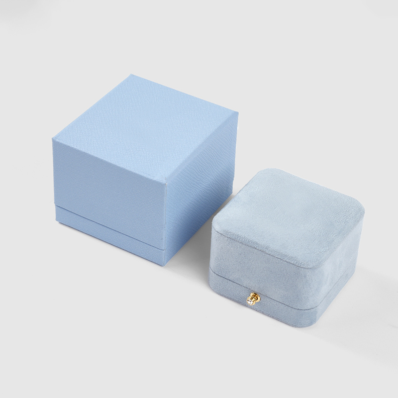 FANXI Luxury suede Blue Jewelry box
