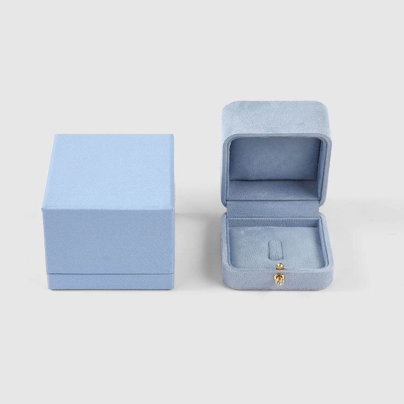 FANXI Luxury suede Blue Jewelry box