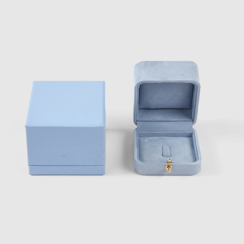 FANXI Luxury suede Blue Jewelry box