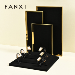 FANXI Custom Beige and black microfiber Jewelry set