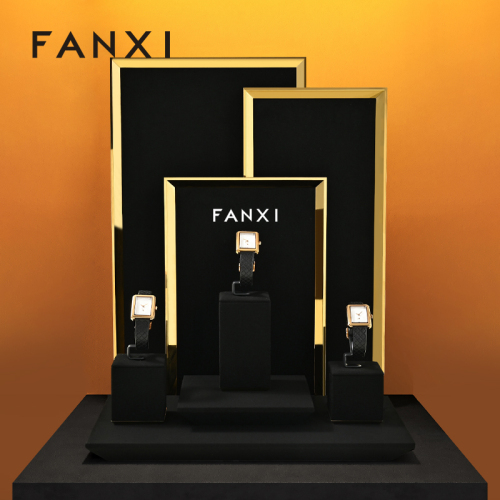 FANXI Fashion Microfiber black metal Jewelry display