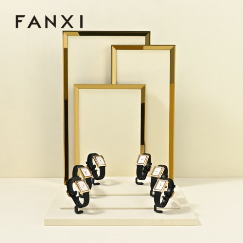 FANXI Custom Beige and black microfiber Jewelry set