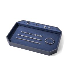 FANXI Hot sale Leather and Suede Green Blue Jewelry Box