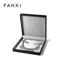 FANXI Wholesale Leather Silk Black Necklace Box