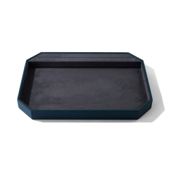 FANXI Hot sale Leather and Suede Green Blue Jewelry Box