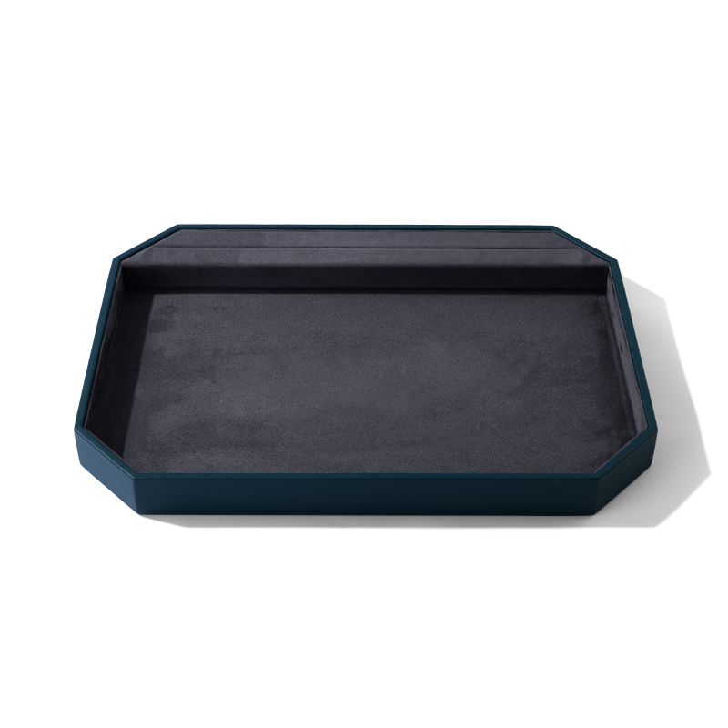 FANXI Hot sale Leather and Suede Green Blue Jewelry Box