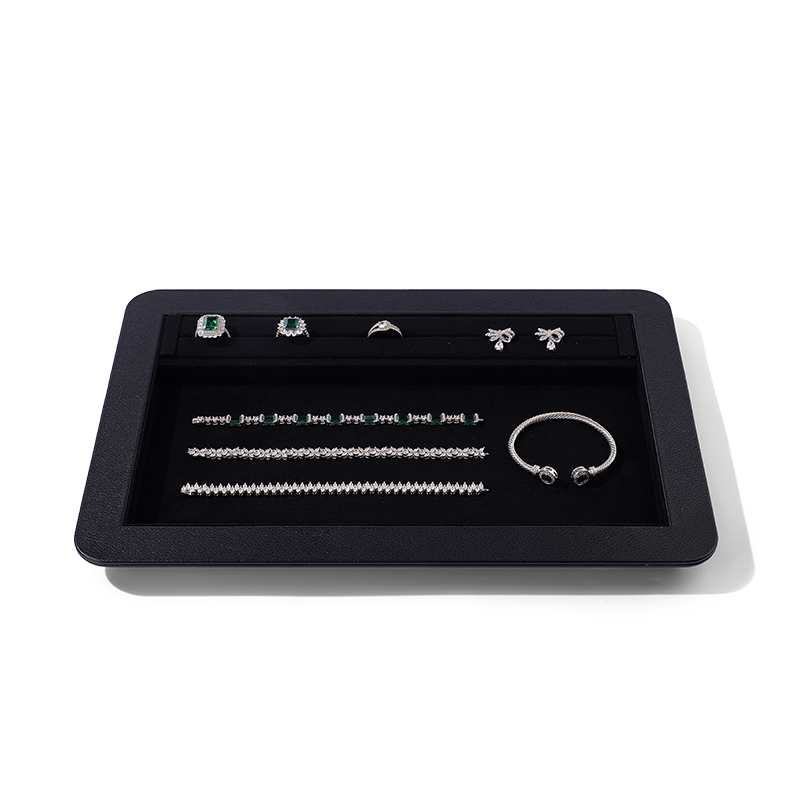 FANXI New arrival Black Microfiber Jewelry Tray