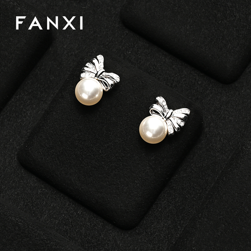 FANXI Luxury Black Microfiber and leather Jewelry display tray