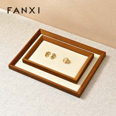 FANXI High quality solid wood Beige Jewelry plate