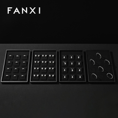 FANXI Custom leather Microfiber Black Jewelry plate