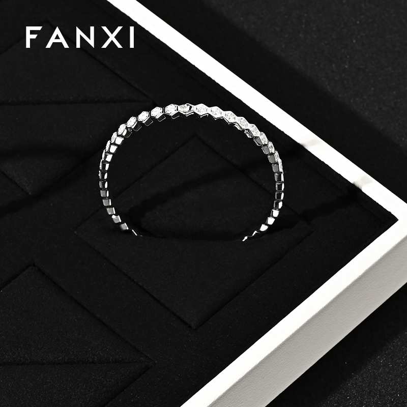 FANXI Luxury Black Microfiber and leather Jewelry display tray
