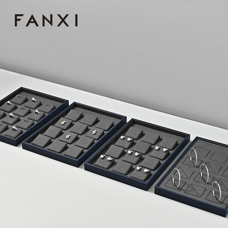 FANXI High end leather and microfiber Jewelry Display Plate