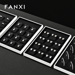 FANXI Luxury Black Microfiber and leather Jewelry display tray
