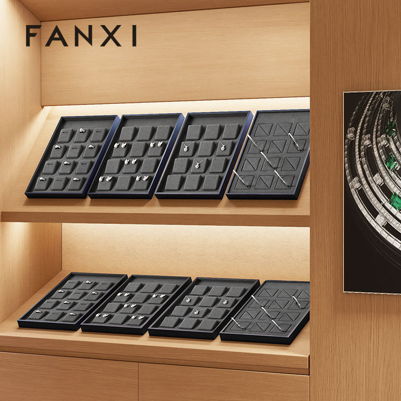 FANXI High end leather and microfiber Jewelry Display Plate