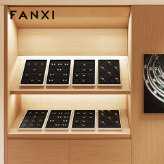 FANXI Luxury Black Microfiber and leather Jewelry display tray