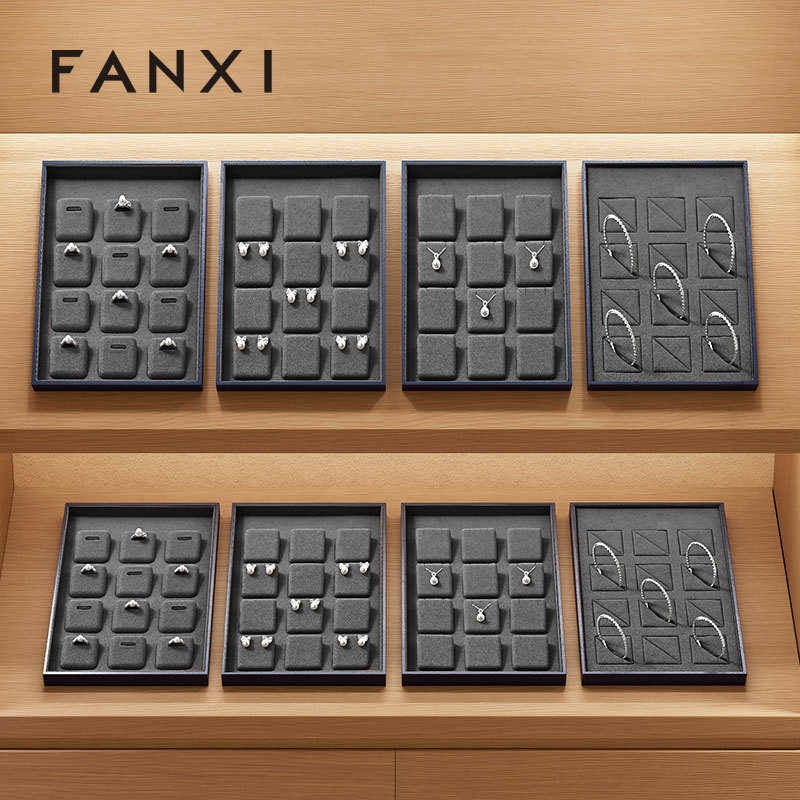FANXI High end leather and microfiber Jewelry Display Plate