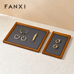 FANXI High quality solid wood Beige Jewelry plate