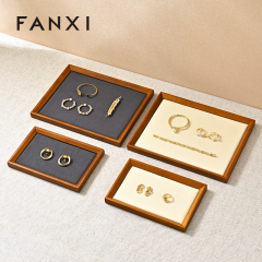 FANXI High quality solid wood Beige Jewelry plate
