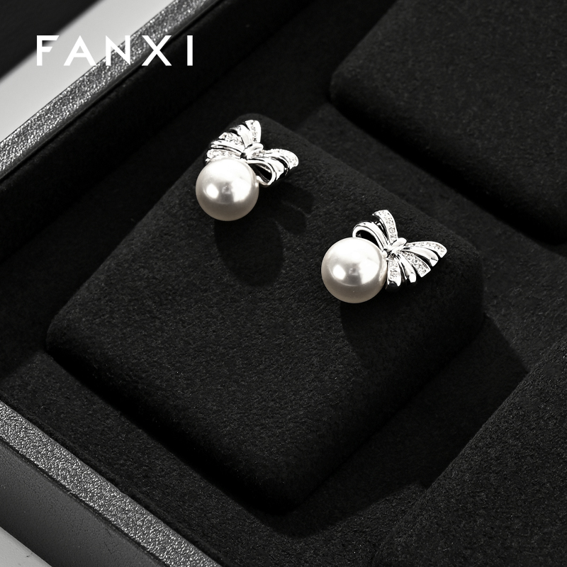 FANXI Custom leather Microfiber Black Jewelry plate