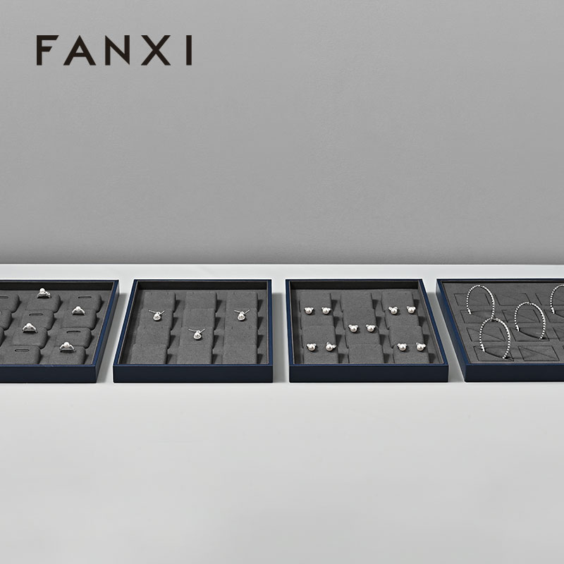 FANXI High end leather and microfiber Jewelry Display Plate