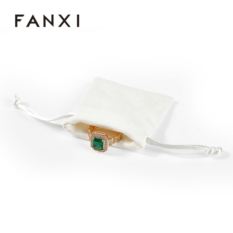 FANXI Off-white Suede Jewelry bags
