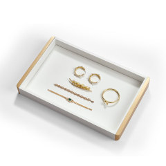 FANXI Luxury white Metal leather Jewelry plate